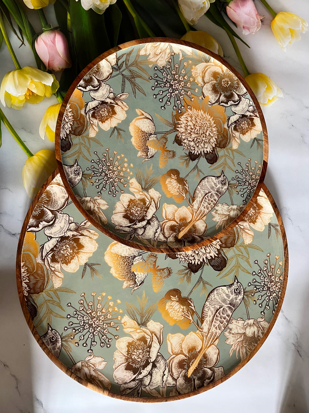 Golden Nightingale - Small Platter/Wall Plate